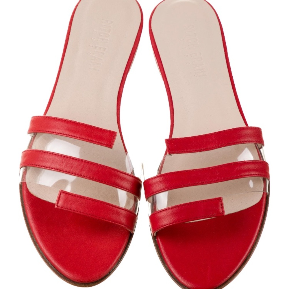 Red leather slide size 36 NWT. RITCH ERANI